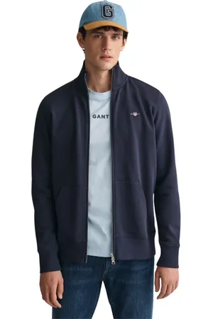 GANT Light Jackets, male, , Size: XL Zippered Sweatshirt Shield