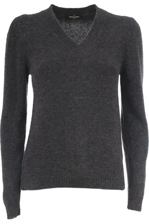 Gran Sasso V-neck Knitwear, female, , Size: XS Virgin Wool Sweater with Round Neck