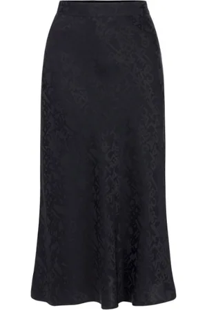 Elisabetta Franchi Midi Skirts, female, , Size: M Flared Midi Skirt with Jacquard Lettering