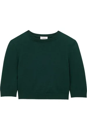 Saint Laurent Round-neck Knitwear, female, , Size: S Wool Knit Crop Top