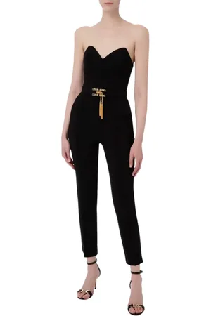 Elisabetta Franchi Jumpsuits, female, , Size: S Bustier Jumpsuit with Belt