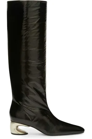 Jil Sander High Boots, female, , Size: 7 US Paper Leather High Heel Boots
