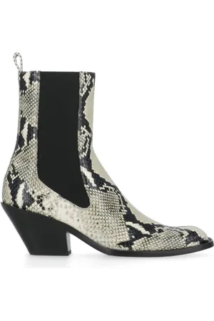 Khaite Cowboy Boots, female, , Size: 10 US Python Leather Boots with Squared Toe