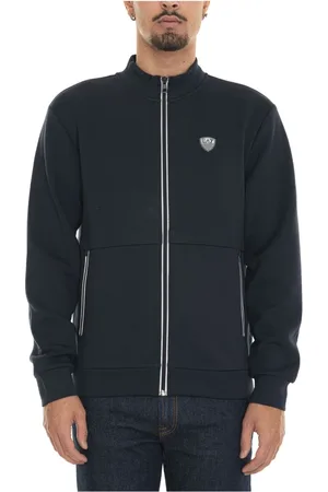EA7 Zip-throughs, male, , Size: XL Contrast Zip Sweatshirt with Side Logo
