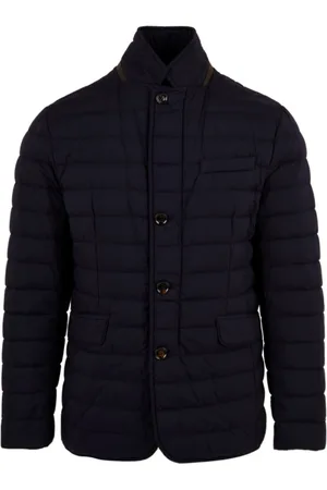 MOORER Winter Jackets, male, , Size: S Quilted Leather Trimmed Coat