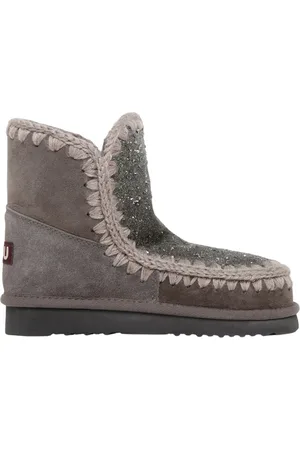 Mou Winter Boots, female, , Size: 6 US Glitter Leather Boots with Rubber Sole