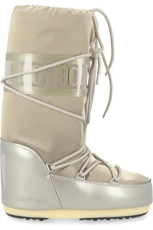 Moon Boot Winter Boots, female, , Size: 5 US Platinum Glance Icon Stylish Boot