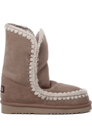 Mou Winter Boots, female, , Size: 6 US Crochet Stitched Boots with Fabric Logo