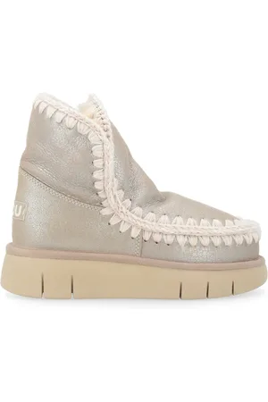 Mou Winter Boots, female, , Size: 8 US Eskimo Bounce Leather Boot Stone Metallic