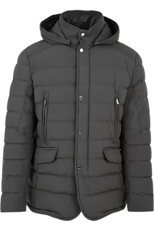MOORER Winter Jackets, male, , Size: 6XL Quilted Jacket with Wool Flannel Details
