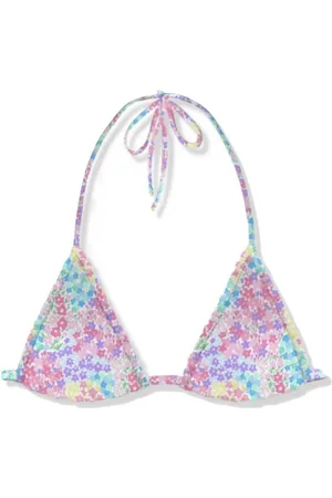 MC2 SAINT BARTH Bikinis, female, , Size: M Floral triangle bikini top for women