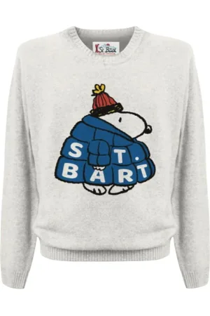 MC2 SAINT BARTH Round-neck Knitwear, male, , Size: L Snoopy Crew Neck Pullover