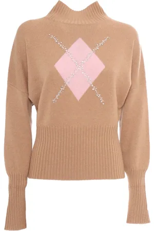 Max Mara Turtlenecks, female, , Size: XS Diamond Pattern Cashmere Sweater