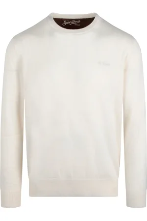MC2 SAINT BARTH Round-neck Knitwear, male, , Size: XL Embroidered Logo Wool Blend Sweater