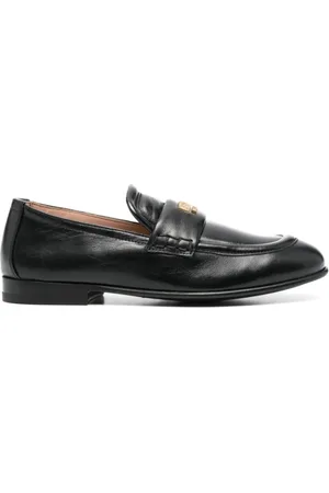 Moschino Loafers, female, , Size: 8 US Flat Shoes with Gold Detailing