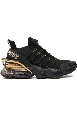Philipp Plein Running Shoes, male, , Size: 7 US and Gold Tiger Attack Sneaker