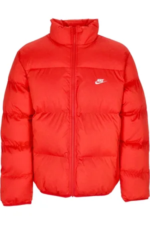 Nike Winter Jackets, male, , Size: 2XL /White Puffer Jacket with High Collar