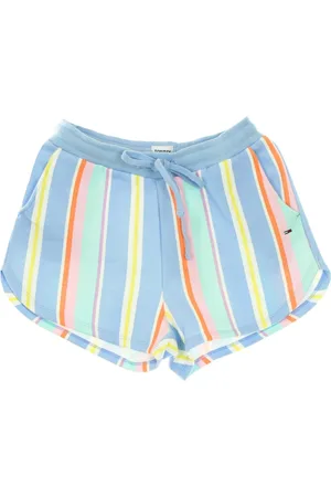 Tommy Hilfiger Short Shorts, female, , Size: M Blue Stripe Fleece Shorts Elastic Waist