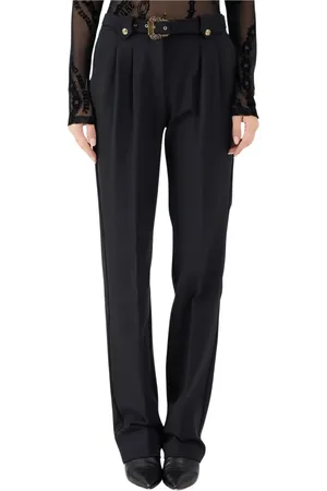 VERSACE Straight Trousers, female, , Size: XS Cigarette Pants with Pincers