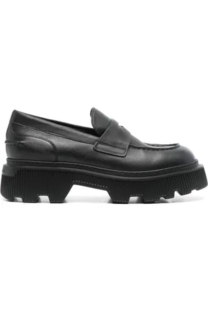 santoni Loafers, female, , Size: 7 US Calfskin Leather Loafers