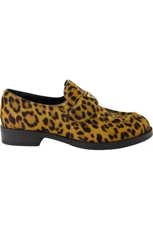 Prada Loafers, female, , Size: 10 US Leopard Velvet Loafers