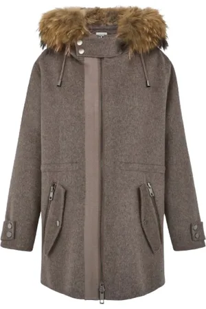 P.A.R.O.S.H. Parkas, female, , Size: S Wool Parka with Fur Hoodie