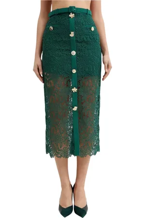 Self-Portrait Midi Skirts, female, , Size: XS lace midi skirt