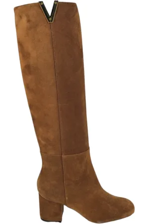 Via Roma High Boots, female, , Size: 7 US Leather Boots with Metallic Detail