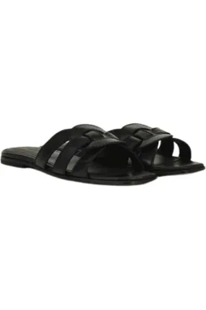 Summum Woman Sliders, female, , Size: 6 US Woven Leather Slides