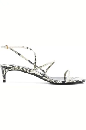 Khaite High Heel Sandals, female, , Size: 7 US Snakeskin Print Kitten Heel Sandals