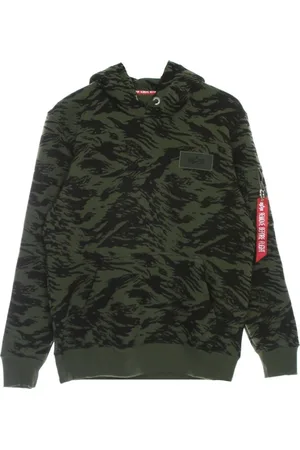 Alpha Industries Hoodies, male, , Size: XL Camo Brushstroke Hoodie Stylish