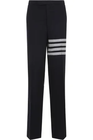 Thom Browne Slim-fit Trousers, male, , Size: XL Navy Wool Trousers