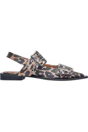 Ganni Ballerinas, female, , Size: 8 US Leopard Print Buckle Ballerina Flats