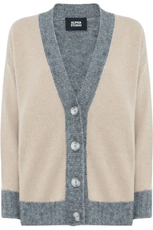ALPHA STUDIO Cardigans, female, , Size: M Contrast Bicolor Cardigan