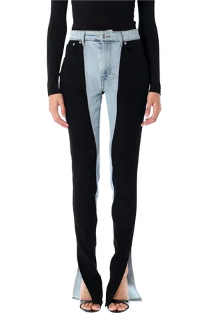 MUGLER Skinny Jeans, female, , Size: W28 Bi-color Skinny Jeans Tokyo Blue Black