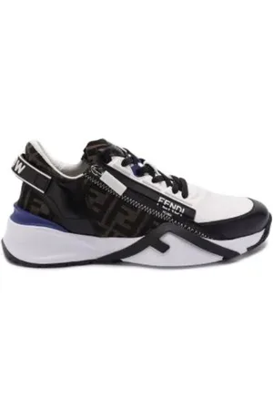 Fendi Sneakers, male, , Size: 11 US Flow Leather Sneakers Blue Black White