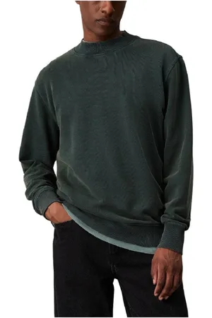 Calvin Klein Sweatshirts, male, , Size: L Washed Woven Label Sweatshirt
