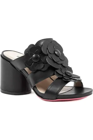 DEE OCLEPPO Heeled Mules, female, , Size: 6 US Leather Sandals with 8cm Heel