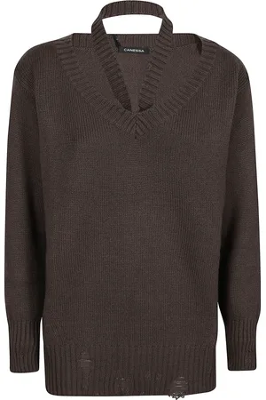 Canessa Cashmere Knitwear, female, , Size: XS V Neck Sweater