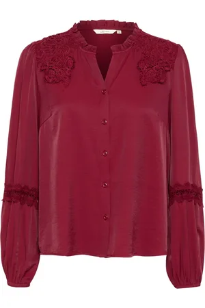 Cream Shirts, female, , Size: XS Pomegranate Blouse with Embroidered Details