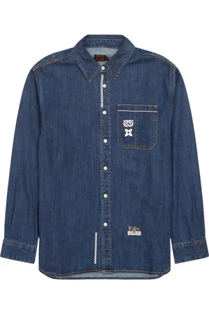 Evisu Denim Shirts, male, , Size: S Indigo Denim Jacket Regular Fit