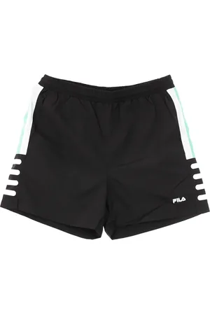 Fila Casual Shorts, male, , Size: XL Woven Shorts Black/Green/White Lightweight Elastic