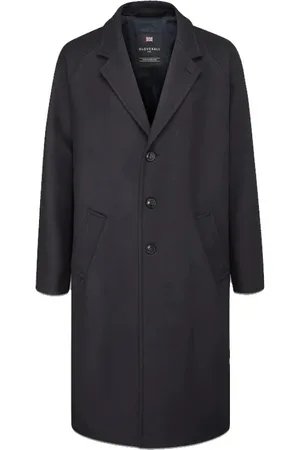 Gloverall Single-Breasted Coats, male, , Size: S Classic Chesterfield Overcoat in Navy