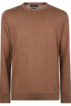 Daniele Fiesoli Round-neck Knitwear, male, , Size: 2XL Merino Wool Crew Neck Sweater