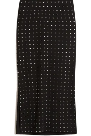 Sportmax Midi Skirts, female, , Size: XS Rhinestone Skirt with Side Slits