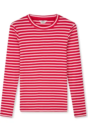 Mads Norgaard Long Sleeve Tops, female, , Size: 3XL Striped Long Sleeve Tee High Risk /White