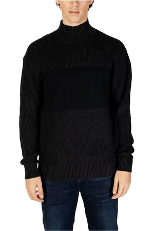 Calvin Klein Turtlenecks, male, , Size: M High Mixed Stitch Sweater
