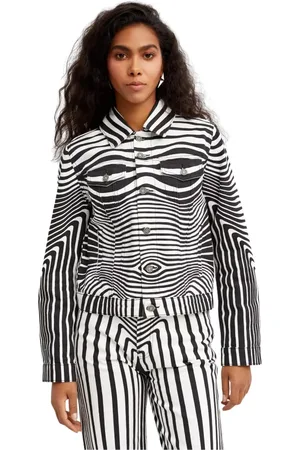 Jean Paul Gaultier Denim Jackets, female, , Size: XS Zebra Motif Denim Jacket