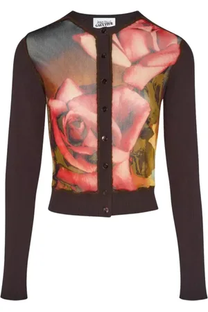 Jean Paul Gaultier Cardigans, female, , Size: L Rose Cardigan Mesh Style