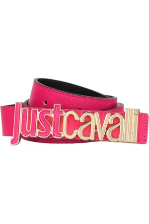 Roberto Cavalli Belts, female, , Size: 80 CM Fuchsia Logo Front Belt